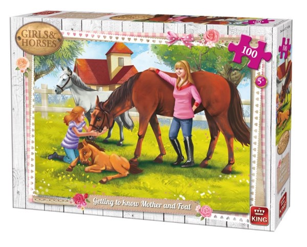 King International (05297) - "Girls & Horses" - 100 pieces puzzle