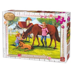 King International (05297) - "Girls & Horses" - 100 pieces puzzle