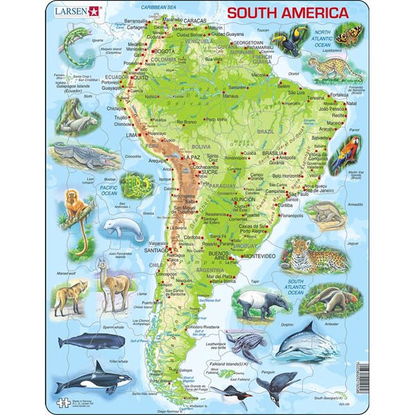 Larsen (A25-GB) - "South America" - 65 pieces puzzle