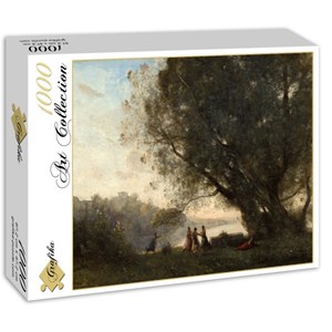 Grafika (01966) - Jean-Baptiste-Camille Corot: "Dance under the Trees at the Edge of the Lake, 1865-1870" - 1000 pieces puzzle