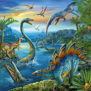 Ravensburger (09317) - "Dinosaur Fascination" - 49 pieces puzzle