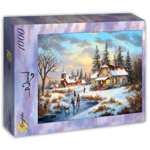 Grafika (T-00519) - Dennis Lewan: "A Mid-Winter's Eve" - 1000 pieces puzzle