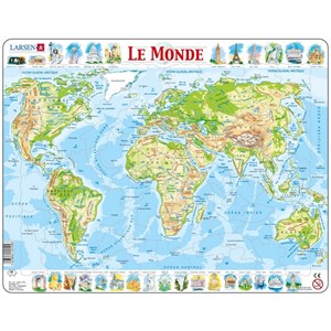 Larsen (K4-FR) - "The World Physical - FR" - 80 pieces puzzle