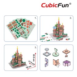 Cubic Fun (C239h) - "St. Basil's Cathedral" - 92 pieces puzzle