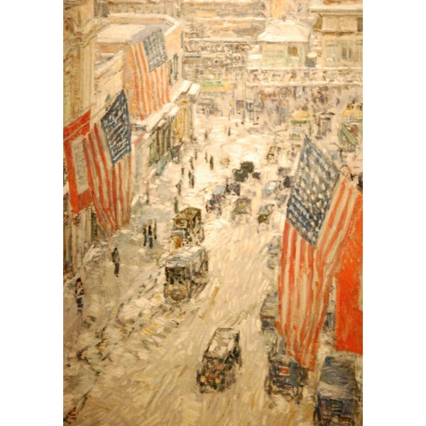 Grafika (00268) - Childe Hassam: "Flags on 57th Street, Winter, 1918" - 1000 pieces puzzle