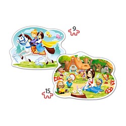 Castorland (B-020041) - "Snow White and the Seven Dwarfs" - 9 15 pieces puzzle