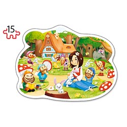 Castorland (B-020041) - "Snow White and the Seven Dwarfs" - 9 15 pieces puzzle