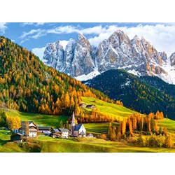 Castorland (C-200610) - "Church of St. Magdalena, Dolomites" - 2000 pieces puzzle