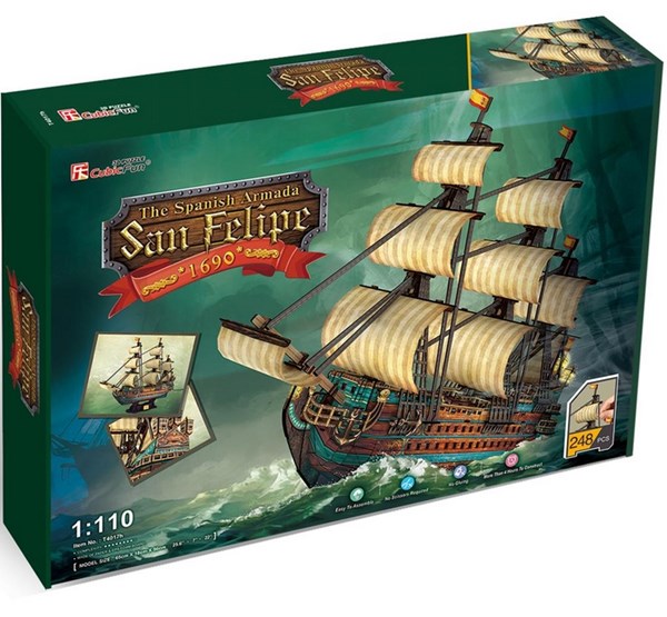 Cubic Fun (T4017H) - "The Spanish Armada-San Felipe" - 248 pieces puzzle