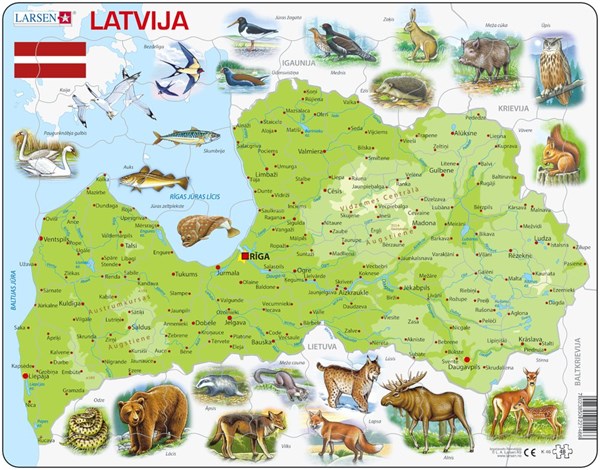 Larsen (K46-LE) - "Latvia - LE" - 48 pieces puzzle