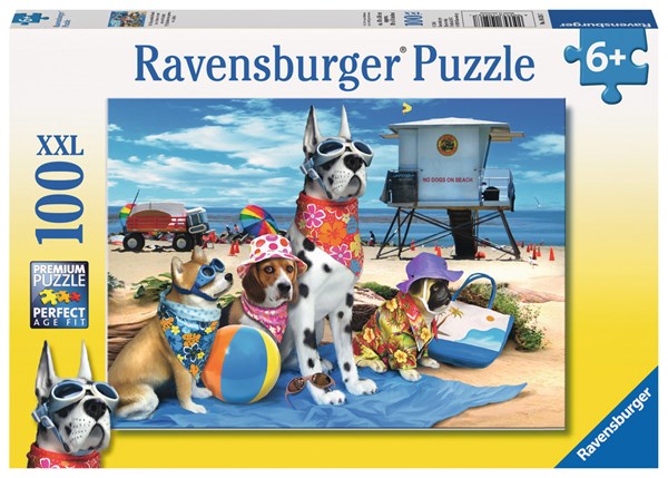 Ravensburger (10526) - Howard Robinson: "No Dogs on the Beach" - 100 pieces puzzle