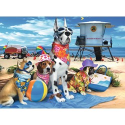 Ravensburger (10526) - Howard Robinson: "No Dogs on the Beach" - 100 pieces puzzle