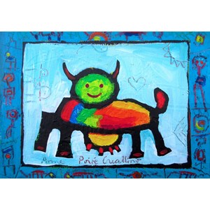 Grafika (02467) - Anne Poire, Patrick Guallino: "Vache Radieusement Arc-en-ciel" - 1000 pieces puzzle