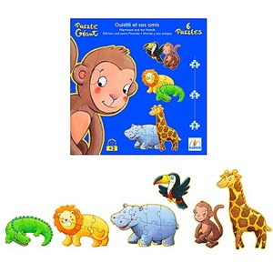 Djeco (07114) - "Marmoset and his Friends" - 38 pieces puzzle