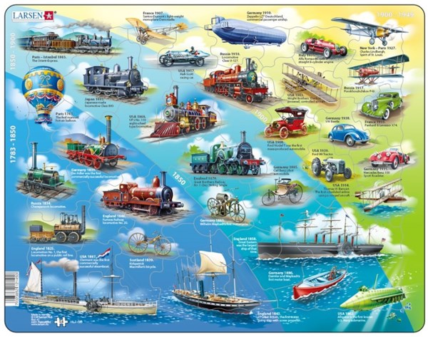 Larsen (HL7-GB) - "Historical Vehicles - GB" - 54 pieces puzzle