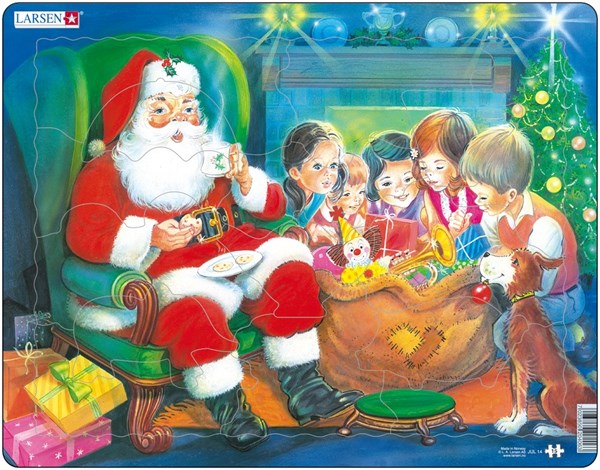 Larsen (JUL14) - "Santa with Children" - 15 pieces puzzle