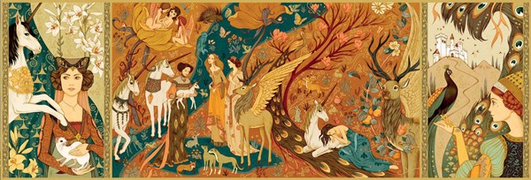 Djeco (07624) - "Ladies with Unicorns" - 500 pieces puzzle