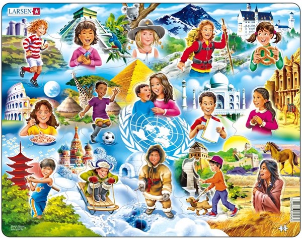 Larsen (NM8) - "Children around the world" - 15 pieces puzzle