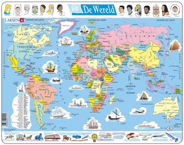 Larsen (K1-NL) - "De Wereld - NL" - 107 pieces puzzle