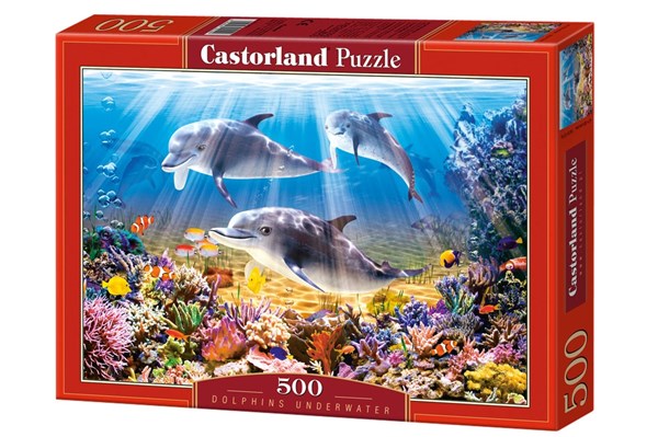 Castorland (B-52547) - "Dolphins Underwater" - 500 pieces puzzle
