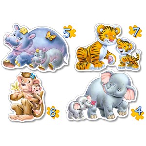 Castorland (B-04249) - "Babies of the jungle" - 4 5 6 7 pieces puzzle