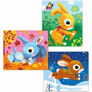 Djeco (07140) - "Rabbits" - 3 4 5 pieces puzzle