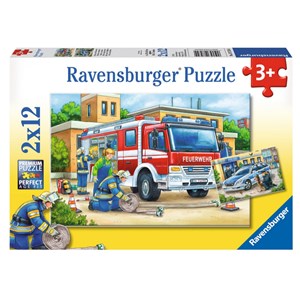 Ravensburger (07574) - "Police and Firefighters" - 12 pieces puzzle