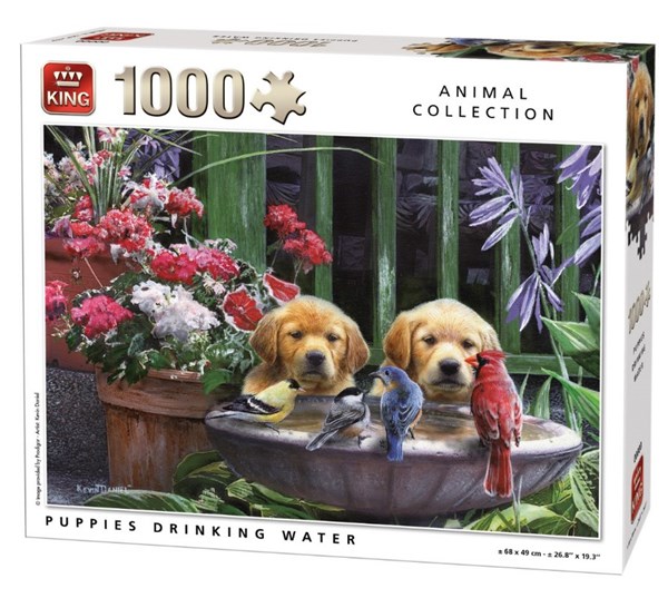 King International (05668) - "Puppies drinking Water" - 1000 pieces puzzle