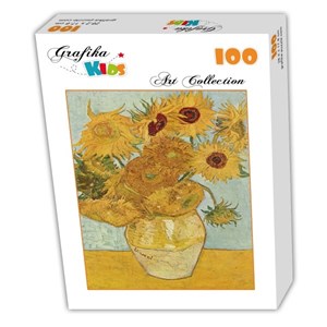 Grafika (00033) - Vincent van Gogh: "Vase with 12 sunflowers, 1888" - 100 pieces puzzle