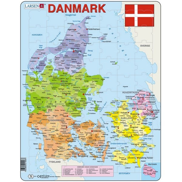 Larsen (A6-DK) - "Denmark Political - DK" - 70 pieces puzzle