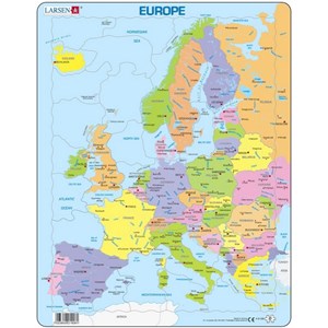 Larsen (A8-FR) - "Map of Europe - FR" - 37 pieces puzzle