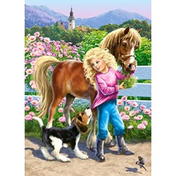 Castorland (B-06755) - "A Walk with Pony and Dog" - 60 pieces puzzle