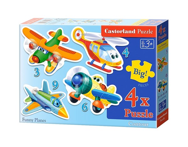 Castorland (B-005048) - "Funny Planes" - 3 4 6 9 pieces puzzle