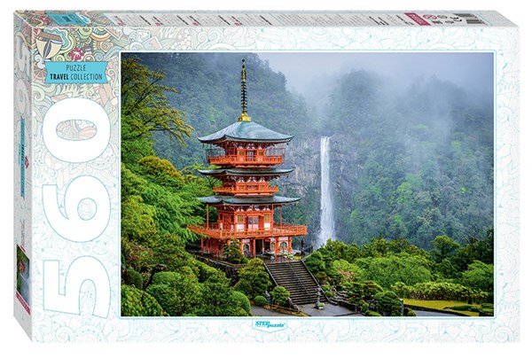 Step Puzzle (78094) - "Temple Seiganto-ji & Nachi Falls" - 560 pieces puzzle