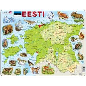 Larsen (K66) - "Estonia Physical with Animals" - 55 pieces puzzle