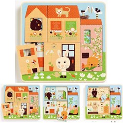 Djeco (01480) - "Rabbit Cottage" - 3 4 pieces puzzle