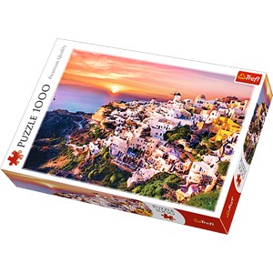 Trefl (10435) - "Sunset over Santorini" - 1000 pieces puzzle