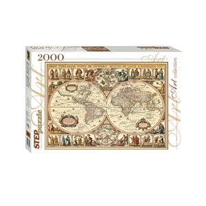 Step Puzzle (84003) - "World Map" - 2000 pieces puzzle