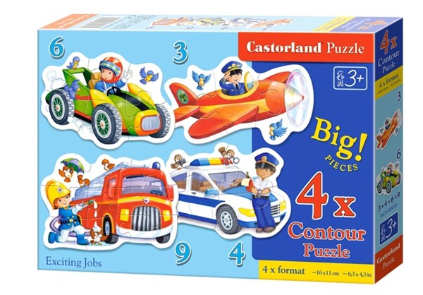 Castorland (B-005055) - "Exciting Jobs" - 3 4 6 9 pieces puzzle