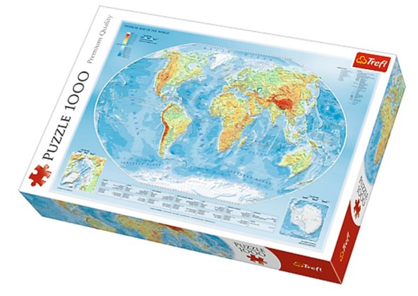 Trefl (10463) - "Physical Map of the World" - 1000 pieces puzzle