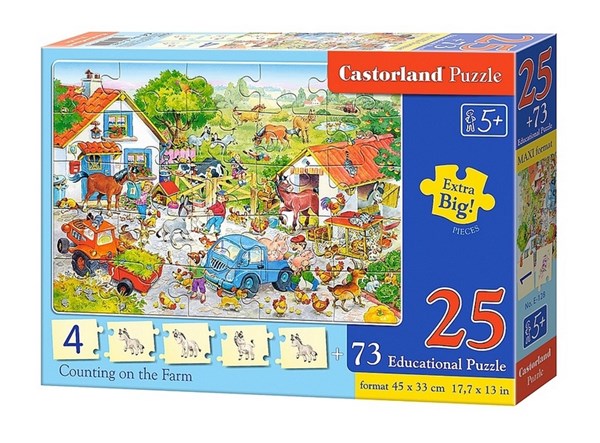 Castorland (E-128) - "Counting on the Farm" - 25 pieces puzzle