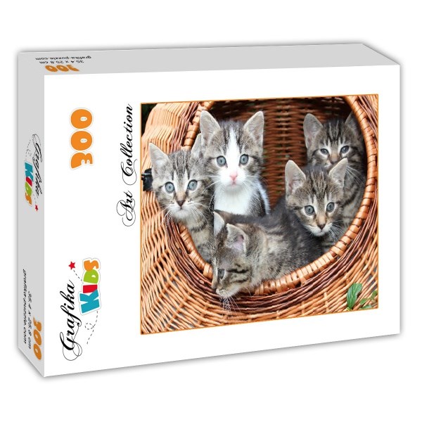 Grafika Kids (00520) - "Kittens in a Basket" - 300 pieces puzzle