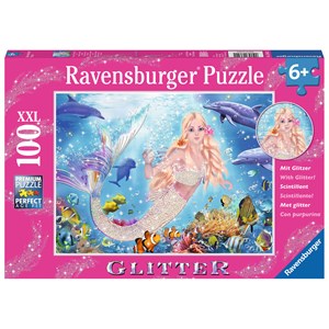 Ravensburger (13642) - "Mermaid and Dolphins" - 100 pieces puzzle