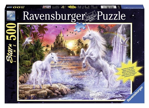 Ravensburger (14873) - "Unicorns At the River" - 500 pieces puzzle