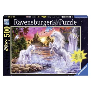 Ravensburger (14873) - "Unicorns At the River" - 500 pieces puzzle