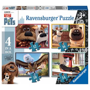 Ravensburger (07139) - "The Secret Life of Pets" - 12 16 20 24 pieces puzzle