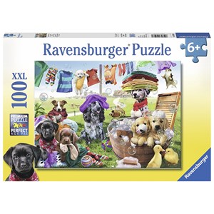 Ravensburger (10596) - "Colorful Washing Day" - 100 pieces puzzle