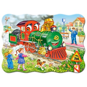 Castorland (B-03433) - "Green Locomotive" - 30 pieces puzzle