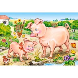 Castorland (B-04416) - "Animal Moms and Babies" - 8 12 15 20 pieces puzzle