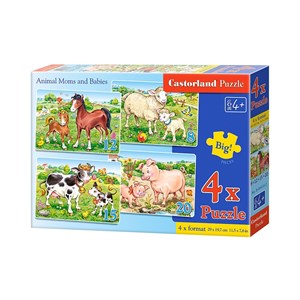 Castorland (B-04416) - "Animal Moms and Babies" - 8 12 15 20 pieces puzzle